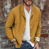 Men's Loose Cotton and Linen Suit Jacket