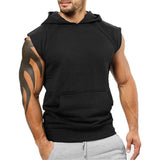 Men's Sports Casual Solid Color Hooded Sleeveless Tank Top