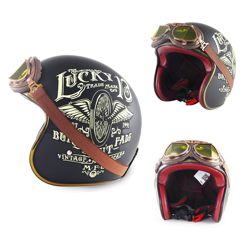 Vintage Open Face Helmet Harley Retro Helmet