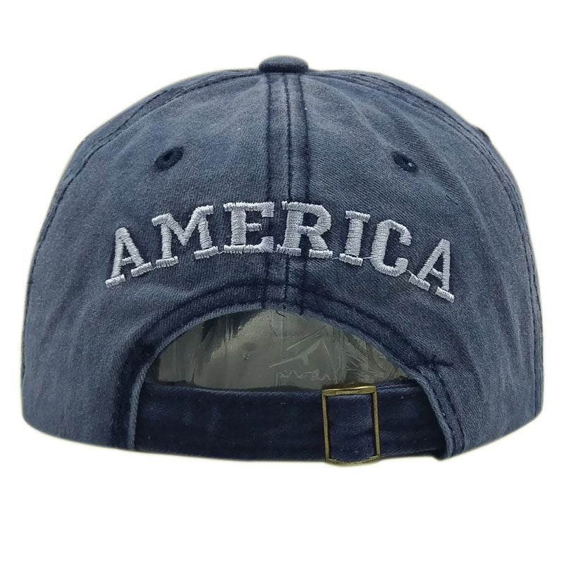 Unisex Letter Embroidered USA Flag Hat