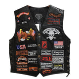 Espnman Leather Vest with 42 Patches
