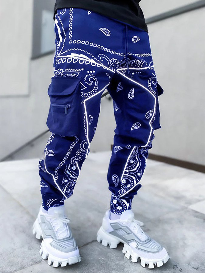 Black Casual Tribal Printed Pants