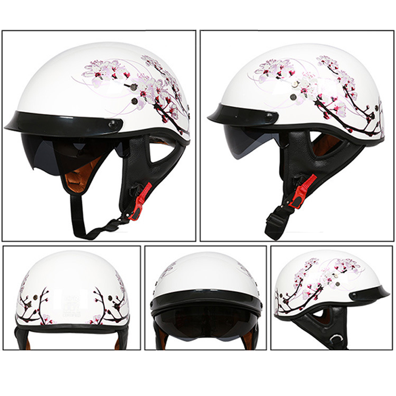 Sun Shield Half Helmet DOT