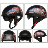 Sun Shield Half Helmet DOT
