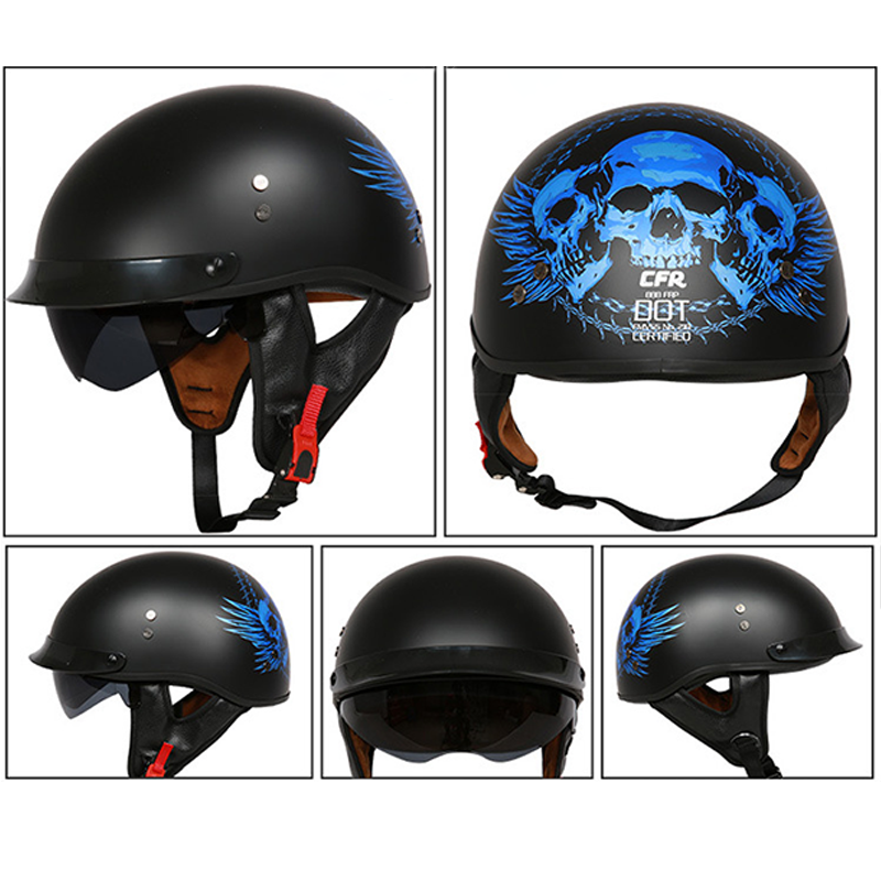 Sun Shield Half Helmet DOT