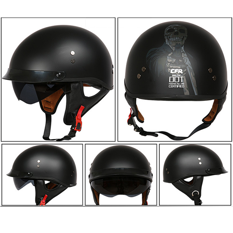 Sun Shield Half Helmet DOT