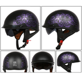 Sun Shield Half Helmet DOT