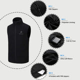 Men's Fleece Heated Vest 7.4V Lightweight Insulated Electric Vest (Battery Pack Excluded)