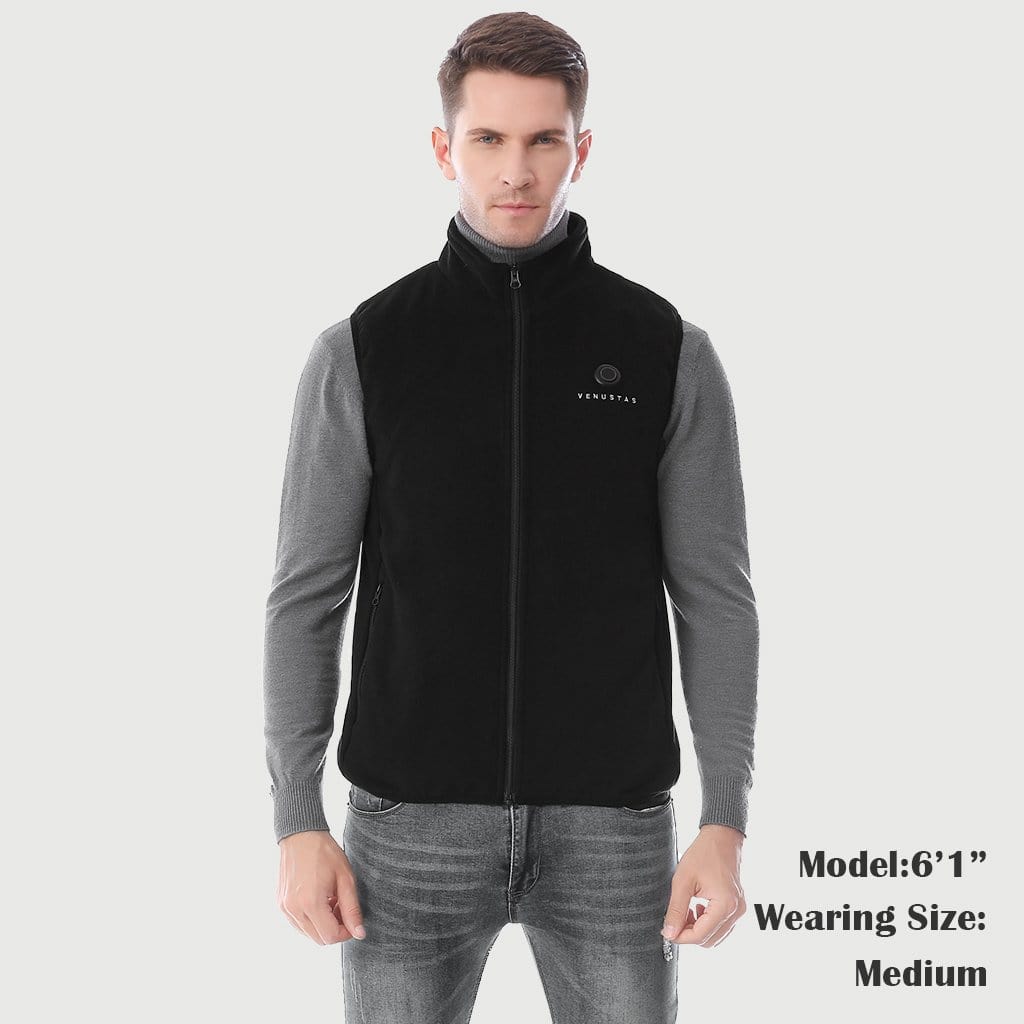 Men's Fleece Heated Vest 7.4V Lightweight Insulated Electric Vest (Battery Pack Excluded)