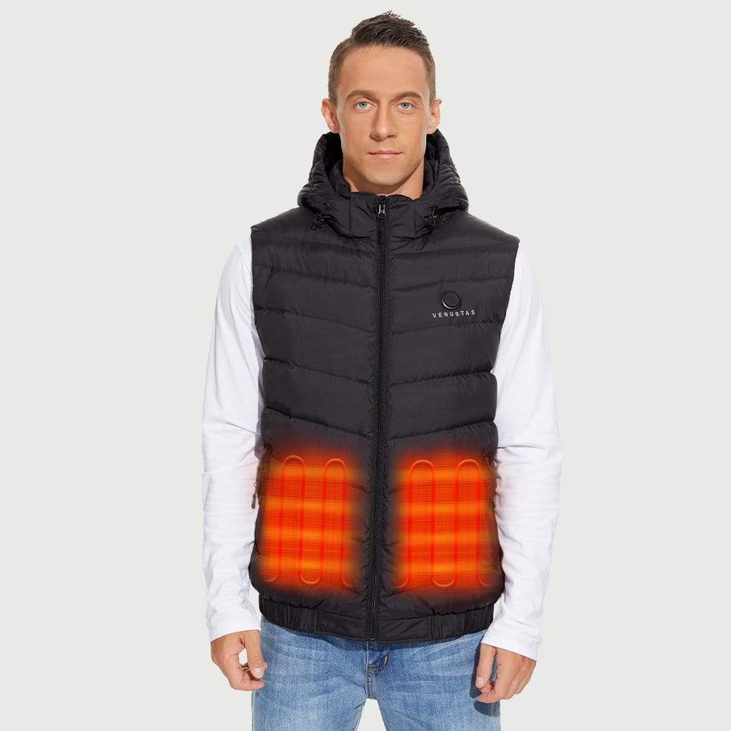 Men's Fleece Heated Vest 7.4V Lightweight Insulated Electric Vest (Battery Pack Excluded)