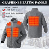 Zipper up Heated Fleece Jacket for Men 7.4V