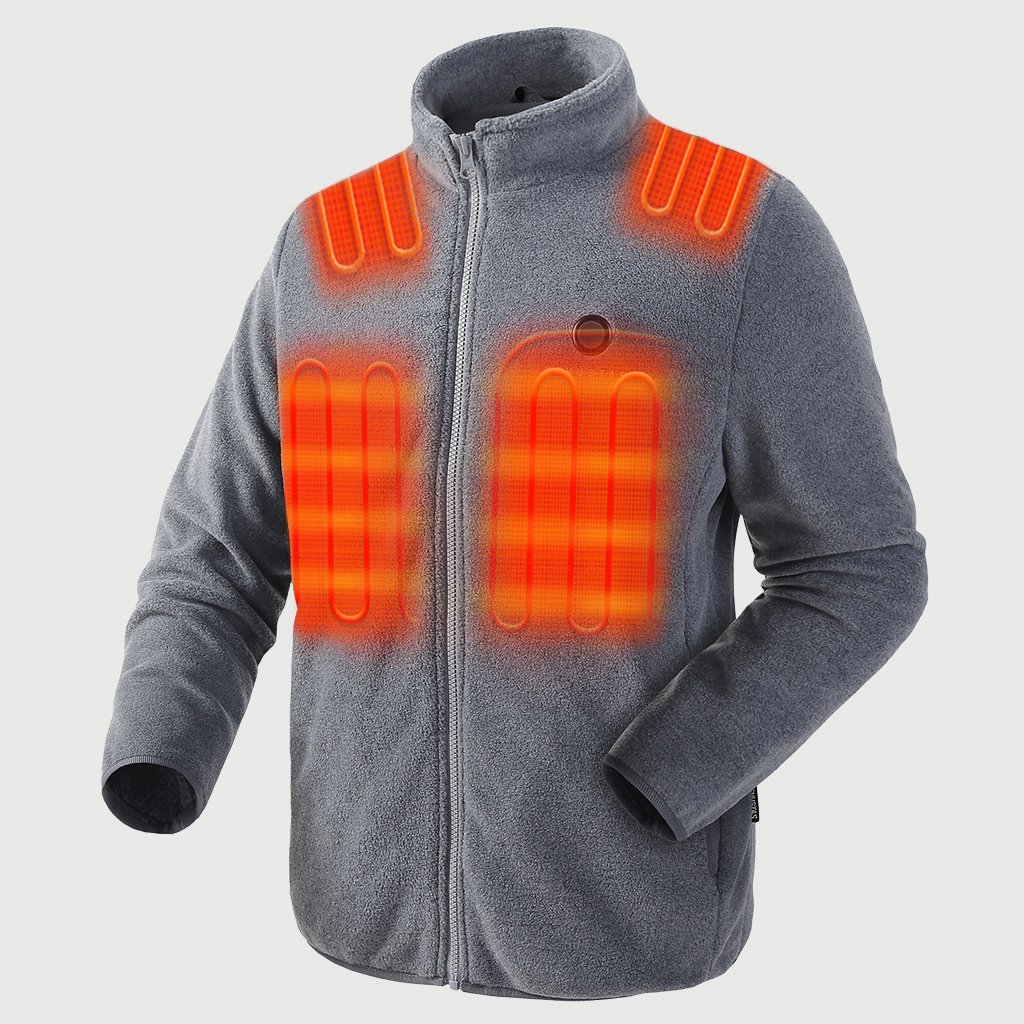 Zipper up Heated Fleece Jacket for Men 7.4V