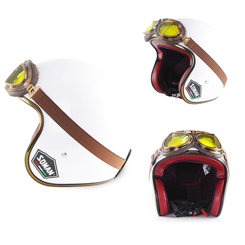 Vintage Open Face Helmet Harley Retro Helmet