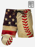 Vintage Casual Men's Baseball Holiday Hawaiian Shirts American Flag Wrinkle Resistant Seersucker Plus Size Aloha Shirts