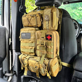 Tactical Car Seat Back Organizer – 5 Molle Pouches, Universal Fit