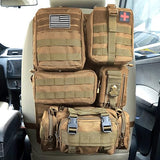 Tactical Car Seat Back Organizer – 5 Molle Pouches, Universal Fit