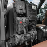 Tactical Car Seat Back Organizer – 5 Molle Pouches, Universal Fit