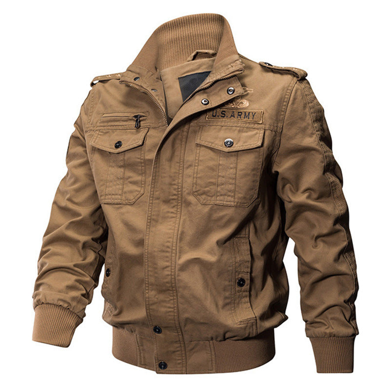 Men's Outdoor Casual Loose Stand Collar Hooded Jacket