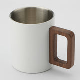 Double Layer Coffee Cups with Walnut Handle