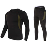 Men’s Tactical Thermal Underwear Set – Fleece-Lined Quick-Drying Compression Sportswear for Outdoor & Fitness