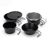 Outdoor Folding Wire Handle Camping Bowl Set Black