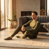 Men’s Tactical Thermal Underwear Set – Fleece-Lined Quick-Drying Compression Sportswear for Outdoor & Fitness