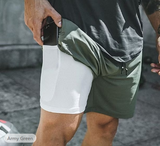 Men's Active Shorts Running Shorts Casual Shorts Pocket Drawstring Elastic Waist Solid Color Comfort Breathable Short Sports Outdoor Daily Stylish Casual / Sporty White & Blue White gray Micro-elastic