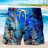 Men's Breathable Drawstring Board Shorts With Mesh Lining