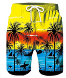 Men's Bathing Suit Board Shorts Swim Shorts Swim Trunks Summer Shorts Pocket Drawstring with Mesh lining Coconut Tree Print Quick Dry Short Daily Holiday Hawaiian Casual 1 2 Micro-elastic