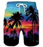 Men's Bathing Suit Board Shorts Swim Shorts Swim Trunks Summer Shorts Pocket Drawstring with Mesh lining Coconut Tree Print Quick Dry Short Daily Holiday Hawaiian Casual 1 2 Micro-elastic