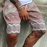 Men's Vintage Printed Loose Beach Shorts