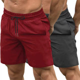 Men's 2 Pack Gym Workout Shorts Quick Dry Bodybuilding Weightlifting Pants Training Running Jogger with Pockets