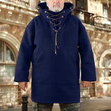 Men's 70% Wool Heavy Coat, Leisure Hooded Sweatshirt Jacket