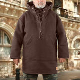 Men's 70% Wool Heavy Coat, Leisure Hooded Sweatshirt Jacket
