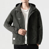 Men's Mid-length Plus Waterproof And Oil-proof Outdoor Hooded Jacket