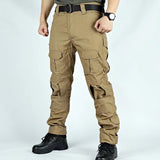 Men's Hiking Pants, Ripstop Camo Cargo Pants, Multi-Pocket Casual Work Pants