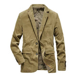 Men Vintage Stand Collar Blazer Medium Length Jacket Coats