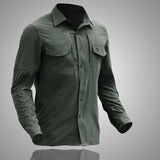 Men's Tactical Long Sleeve Shirt: Ultra-Thin, Breathable, Quick Dry, Multi-Pocket