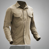 Men's Tactical Long Sleeve Shirt: Ultra-Thin, Breathable, Quick Dry, Multi-Pocket