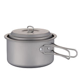 Titanium Camping Cookware Set – Ultralight Portable Pot, Kettle & Frying Pan
