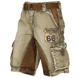 Men's Vintage Route 66 Distressed Tactical Shorts