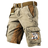 Men's Vintage Route 66 Distressed Tactical Shorts