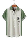 Men's Coconut Tree Pattern Contrast Print Casual Beach Shorts
