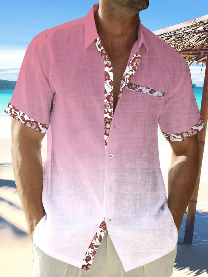 Cotton-Linen Casual Shirts Natural Breathable Summer Lightweight Hawaiian Shirts