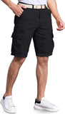 Men's Cargo Shorts Lightweight Multi Pocket Casual Short Pants with No Belt