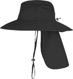 Sun Hats for Men & Women – UPF 50+ Wide Brim Fishing Hat with Neck Flap, Breathable UV Protection Safari Hat