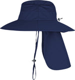 Sun Hats for Men & Women – UPF 50+ Wide Brim Fishing Hat with Neck Flap, Breathable UV Protection Safari Hat