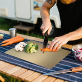 Outdoor Pure Titanium Cutting Board – Lightweight, Non-Slip, Antibacterial Camp Kitchen Board
