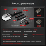 7-in-1 Mcho Wings Folding Shovel Tool: Knife, Screwdriver, Magnesium Rod & More