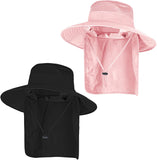Sun Hats for Men & Women – UPF 50+ Wide Brim Fishing Hat with Neck Flap, Breathable UV Protection Safari Hat